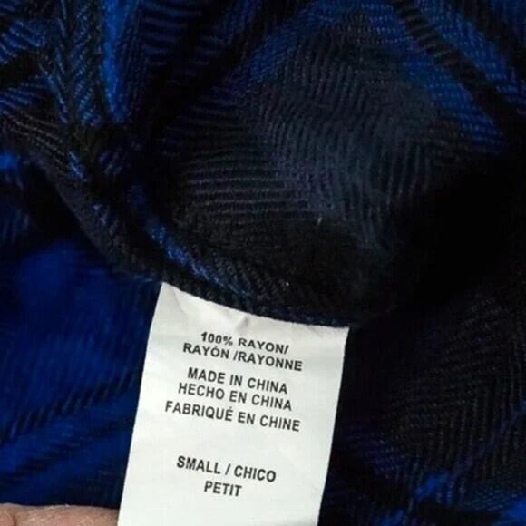 Rails Size Small S Black Blue Plaid Check Print Collared Button Long Sleeve Top - Picture 4 of 6